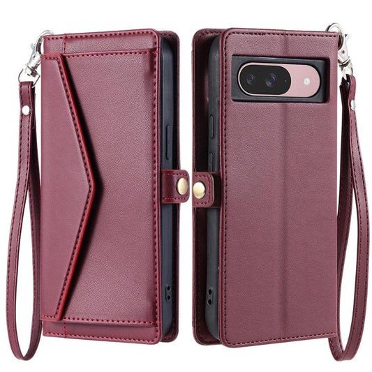 For Google Pixel 10 / 10 Pro Wallet Multi-card Slot Leather Phone Case with Lanyard(Wine Red) - Google Cases by buy2fix | Online Shopping UK | buy2fix