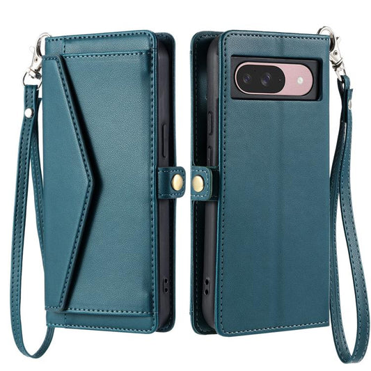 For Google Pixel 10 / 10 Pro Wallet Multi-card Slot Leather Phone Case with Lanyard(Green) - Google Cases by buy2fix | Online Shopping UK | buy2fix