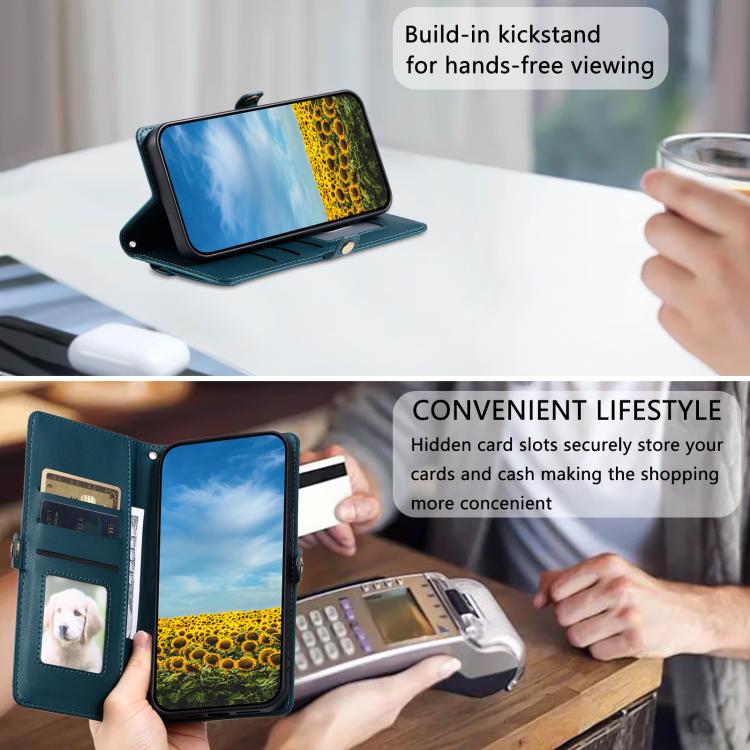 For Google Pixel 10 / 10 Pro Wallet Multi-card Slot Leather Phone Case with Lanyard(Green) - Google Cases by buy2fix | Online Shopping UK | buy2fix