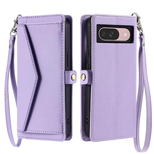 For Google Pixel 10 / 10 Pro Wallet Multi-card Slot Leather Phone Case with Lanyard(Purple) - Google Cases by buy2fix | Online Shopping UK | buy2fix
