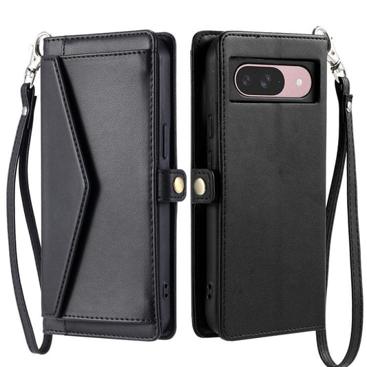 For Google Pixel 10 / 10 Pro Wallet Multi-card Slot Leather Phone Case with Lanyard(Black) - Google Cases by buy2fix | Online Shopping UK | buy2fix