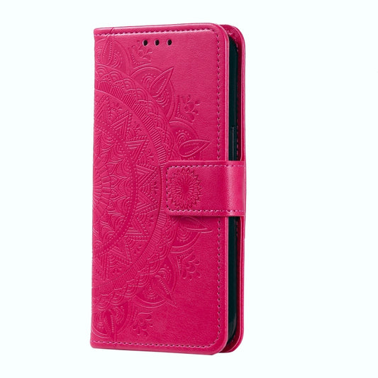 For Google Pixel 9 / 9 Pro Totem Flower Embossed Leather Phone Case with Lanyard(Red) by buy2fix