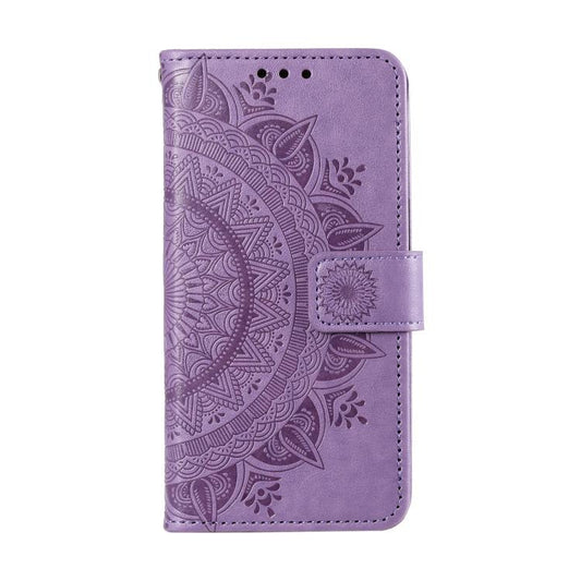 For Google Pixel 10 / 10 Pro Totem Flower Embossed Leather Phone Case with Lanyard(Purple) - Google Cases by buy2fix | Online Shopping UK | buy2fix
