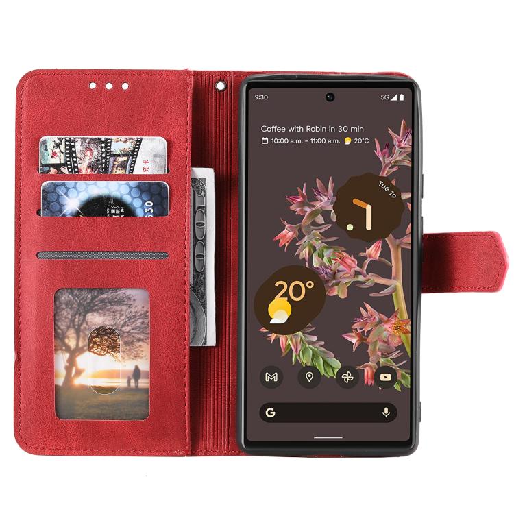 For Google Pixel 10 Pro XL Nail Skin Feel Stitching Calf Texture Leather Phone Case(Red) - Google Cases by buy2fix | Online Shopping UK | buy2fix