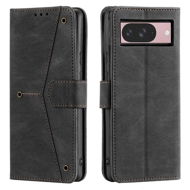 For Google Pixel 10 / 10 Pro Nail Skin Feel Stitching Calf Texture Leather Phone Case(Black) - Google Cases by buy2fix | Online Shopping UK | buy2fix