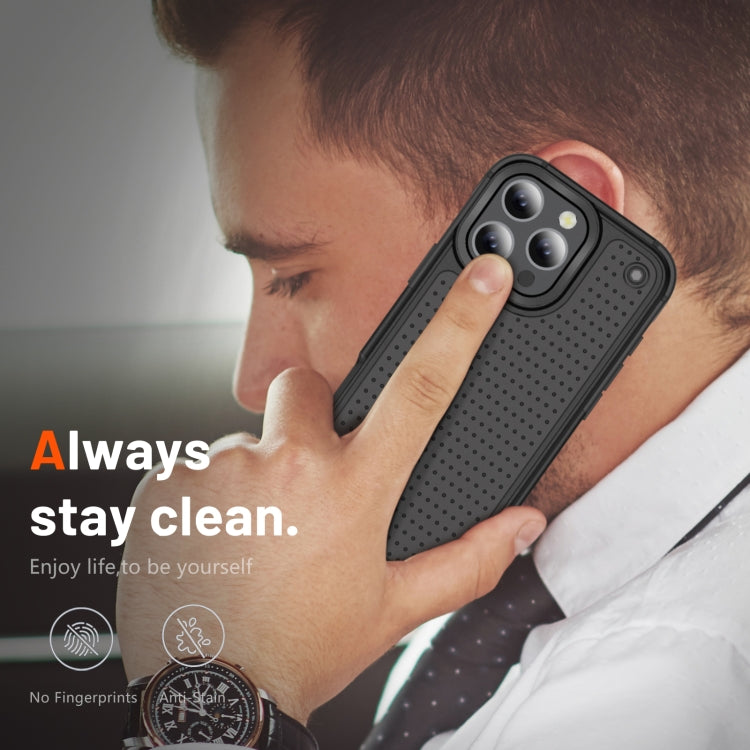 For iPhone 16 Pro Max PC + TPU Shockproof Protective Phone Case(Black+Black) by buy2fix