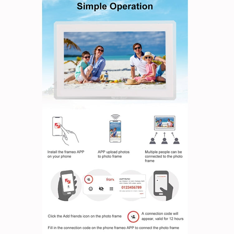 15.6 inch IPS Screen Digital Cloud Photo Frame Wall Mounted LED Advertising Machine, Plug Type:EU Plug(Black) by buy2fix