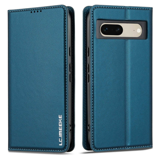 For Google Pixel 7 5G LC.IMEEKE L1 Series Frosted Fine Texture PU Phone Case(Blue) by LC.IMEEKE