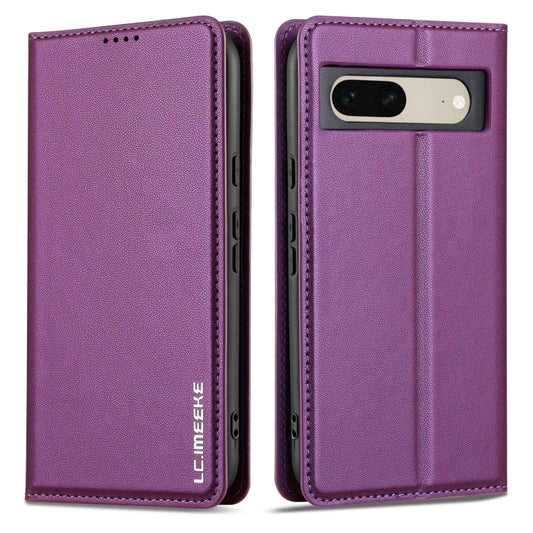 For Google Pixel 7 5G LC.IMEEKE L1 Series Frosted Fine Texture PU Phone Case(Purple) by LC.IMEEKE