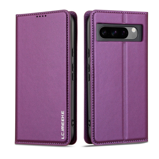 For Google Pixel 8 Pro LC.IMEEKE L1 Series Frosted Fine Texture PU Phone Case(Purple) by LC.IMEEKE