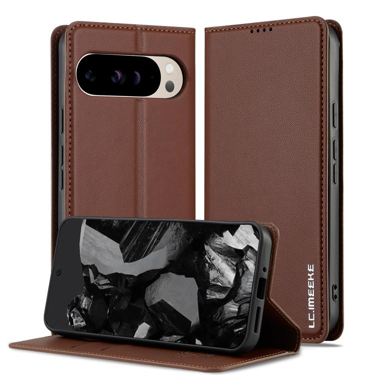 For Google Pixel 10 / 10 Pro LC.IMEEKE L1 Series Frosted Fine Texture PU Phone Case(Brown) - Google Cases by LC.IMEEKE | Online Shopping UK | buy2fix
