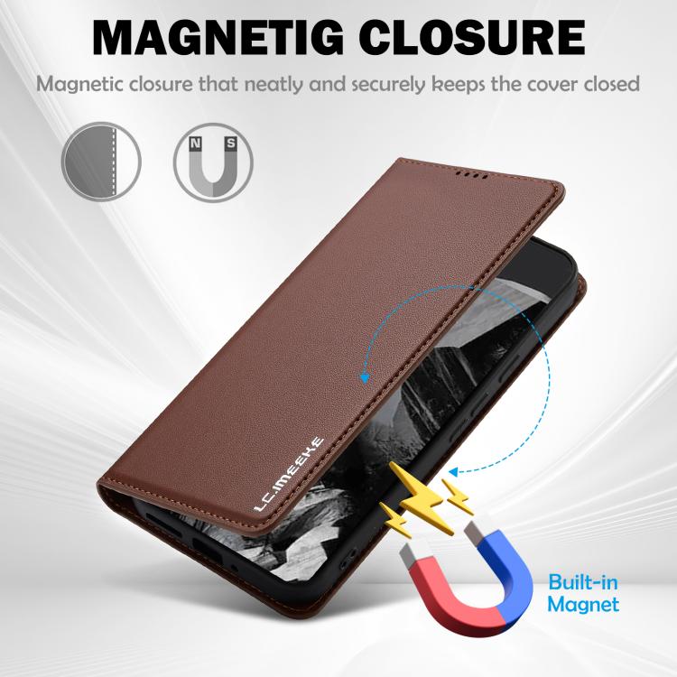 For Google Pixel 10 / 10 Pro LC.IMEEKE L1 Series Frosted Fine Texture PU Phone Case(Brown) - Google Cases by LC.IMEEKE | Online Shopping UK | buy2fix