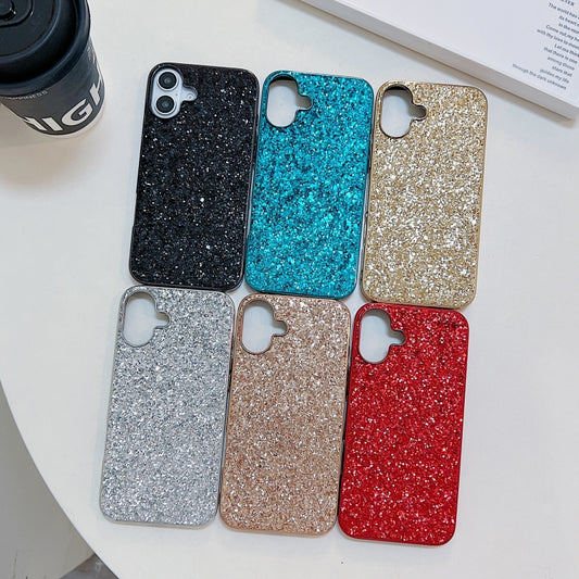 For iPhone 16 Plus Glitter Powder Shockproof TPU Phone Case(Red) by buy2fix