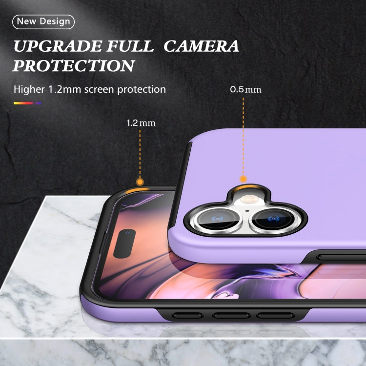 For iPhone 16 PC + TPU Magnetic Phone Case with Invisible Ring Holder(Purple) - iPhone 16 Cases by buy2fix | Online Shopping UK | buy2fix