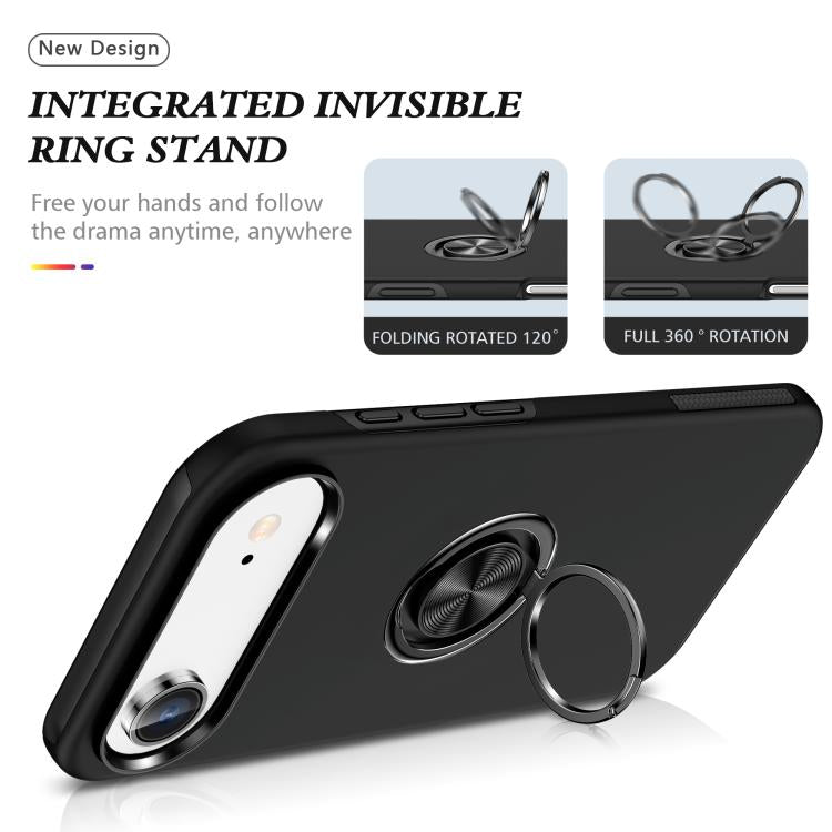 For iPhone Air PC + TPU Magnetic Phone Case with Invisible Ring Holder(Black) - iPhone Air Cases by buy2fix | Online Shopping UK | buy2fix