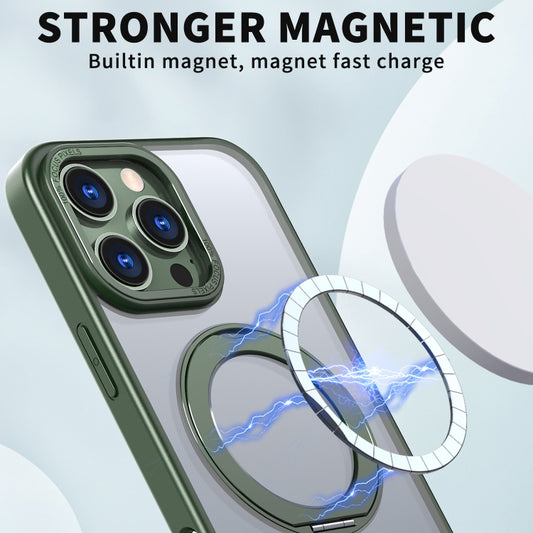 For iPhone 16 Pro Max Wing Series MagSafe Magnetic Ring Holder Phone Case(Green) by buy2fix