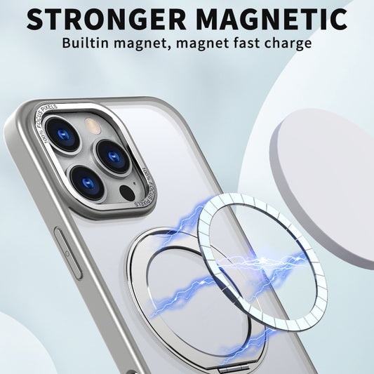 For iPhone 16 Pro Max Wing Series MagSafe Magnetic Ring Holder Phone Case(Titanium Gray) by buy2fix