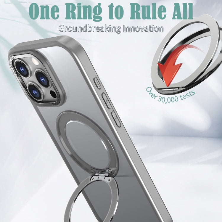 For iPhone 16 Pro Max Wing Series MagSafe Magnetic Ring Holder Phone Case(Titanium Gray) by buy2fix