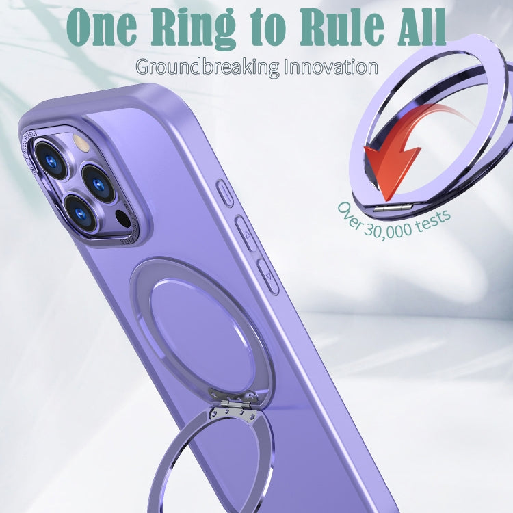 For iPhone 16 Pro Wing Series MagSafe Magnetic Ring Holder Phone Case(Light Purple) by buy2fix
