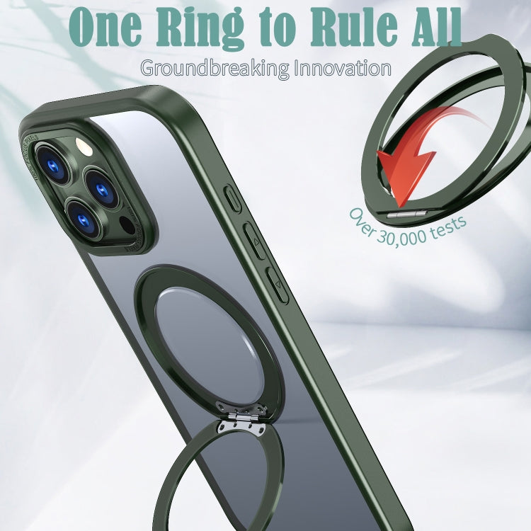 For iPhone 16 Pro Wing Series MagSafe Magnetic Ring Holder Phone Case(Green) by buy2fix