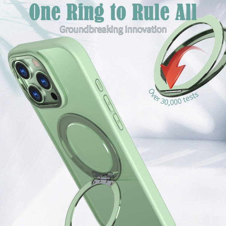 For iPhone 16 Pro Wing Series MagSafe Magnetic Ring Holder Phone Case(Avocado Green) by buy2fix