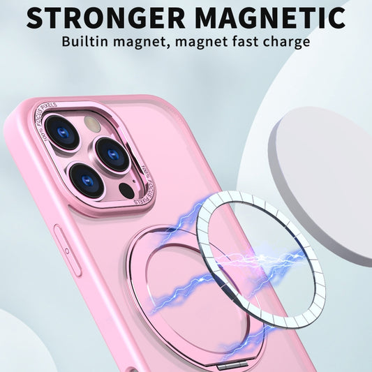 For iPhone 16 Pro Wing Series MagSafe Magnetic Ring Holder Phone Case(Pink) by buy2fix