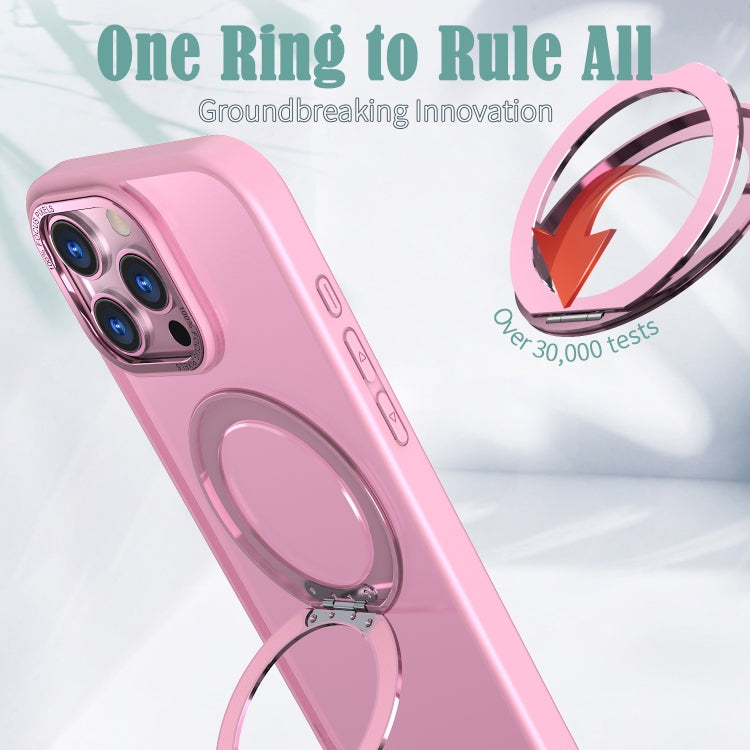 For iPhone 16 Pro Wing Series MagSafe Magnetic Ring Holder Phone Case(Pink) by buy2fix
