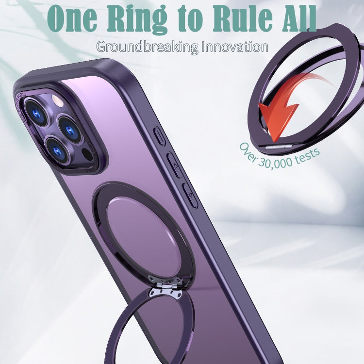 For iPhone 16 Pro Wing Series MagSafe Magnetic Ring Holder Phone Case(Dark Purple) by buy2fix