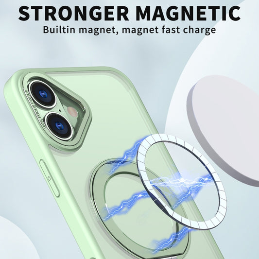 For iPhone 16 Plus Wing Series MagSafe Magnetic Ring Holder Phone Case(Avocado Green) by buy2fix