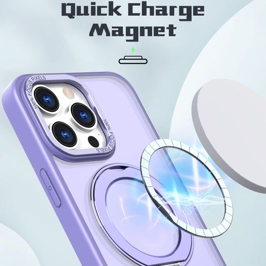 For iPhone 15 Pro Wing Series MagSafe Magnetic Ring Holder Phone Case(Light Purple) - iPhone 15 Pro Cases by buy2fix | Online Shopping UK | buy2fix
