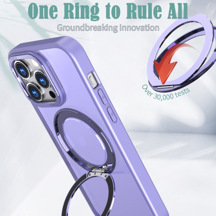 For iPhone 15 Pro Wing Series MagSafe Magnetic Ring Holder Phone Case(Light Purple) - iPhone 15 Pro Cases by buy2fix | Online Shopping UK | buy2fix