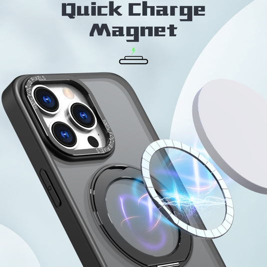 For iPhone 15 Pro Wing Series MagSafe Magnetic Ring Holder Phone Case(Black) - iPhone 15 Pro Cases by buy2fix | Online Shopping UK | buy2fix