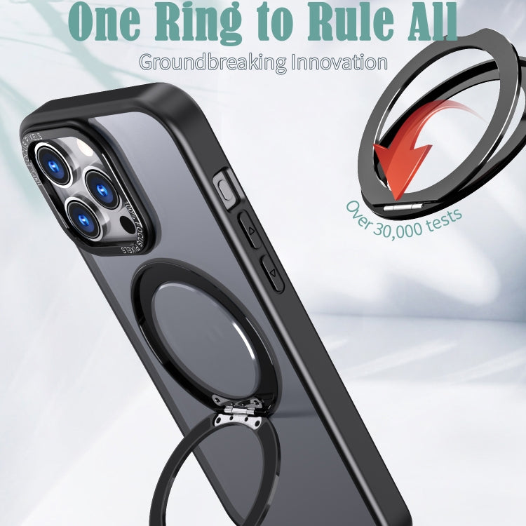 For iPhone 15 Pro Wing Series MagSafe Magnetic Ring Holder Phone Case(Black) - iPhone 15 Pro Cases by buy2fix | Online Shopping UK | buy2fix