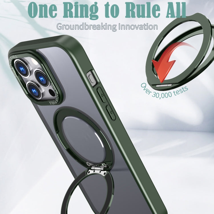 For iPhone 15 Pro Wing Series MagSafe Magnetic Ring Holder Phone Case(Green) - iPhone 15 Pro Cases by buy2fix | Online Shopping UK | buy2fix