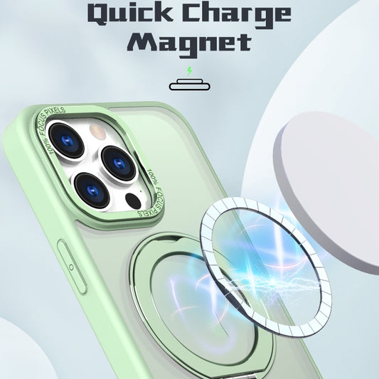 For iPhone 15 Pro Wing Series MagSafe Magnetic Ring Holder Phone Case(Avocado Green) - iPhone 15 Pro Cases by buy2fix | Online Shopping UK | buy2fix