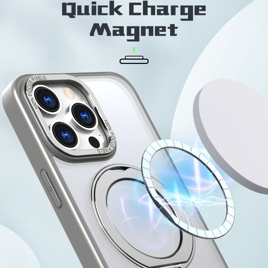 For iPhone 15 Pro Wing Series MagSafe Magnetic Ring Holder Phone Case(Titanium Gray) - iPhone 15 Pro Cases by buy2fix | Online Shopping UK | buy2fix