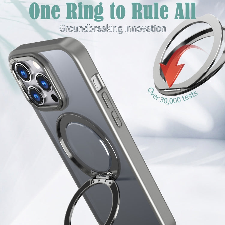 For iPhone 15 Pro Wing Series MagSafe Magnetic Ring Holder Phone Case(Titanium Gray) - iPhone 15 Pro Cases by buy2fix | Online Shopping UK | buy2fix