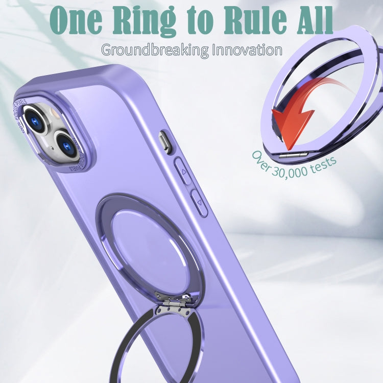 For iPhone 15 Wing Series MagSafe Magnetic Ring Holder Phone Case(Light Purple) - iPhone 15 Cases by buy2fix | Online Shopping UK | buy2fix