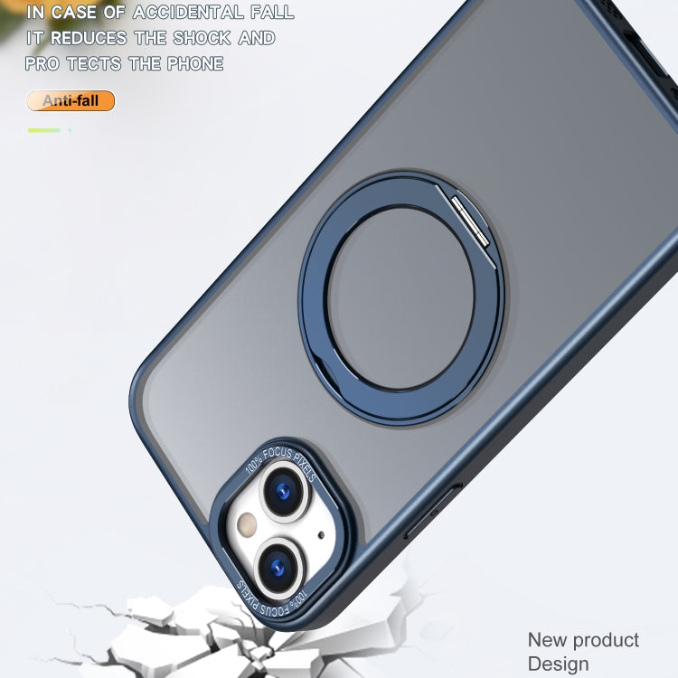 For iPhone 15 Wing Series MagSafe Magnetic Ring Holder Phone Case(Blue) - iPhone 15 Cases by buy2fix | Online Shopping UK | buy2fix