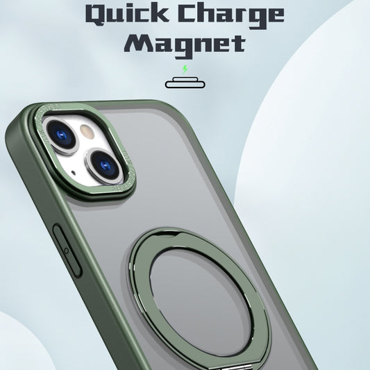 For iPhone 15 Wing Series MagSafe Magnetic Ring Holder Phone Case(Green) - iPhone 15 Cases by buy2fix | Online Shopping UK | buy2fix