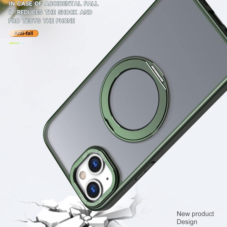For iPhone 15 Wing Series MagSafe Magnetic Ring Holder Phone Case(Green) - iPhone 15 Cases by buy2fix | Online Shopping UK | buy2fix
