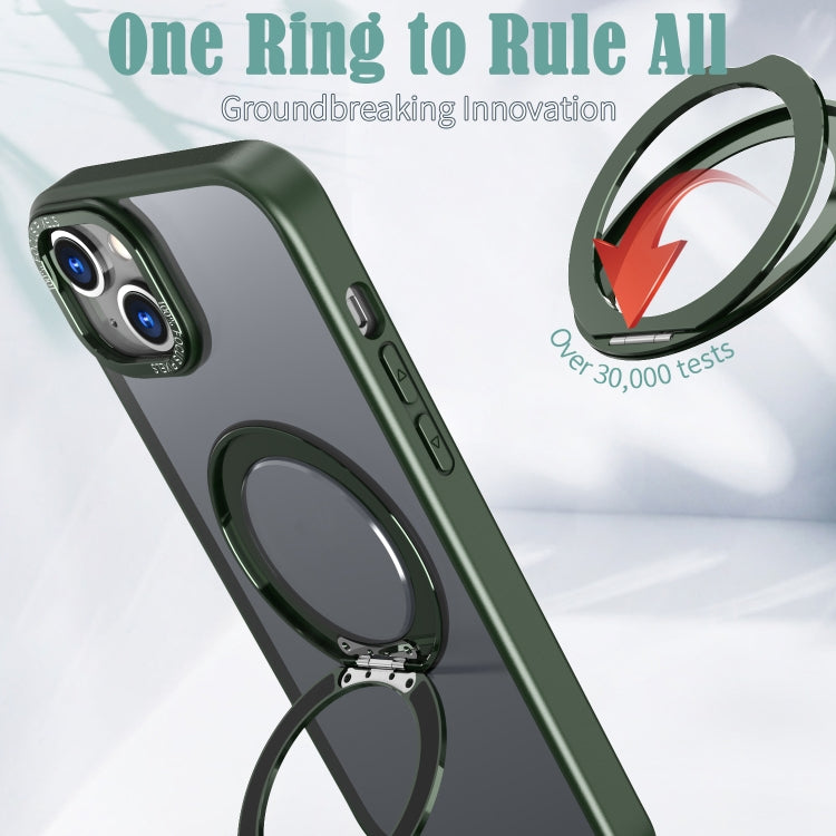 For iPhone 15 Wing Series MagSafe Magnetic Ring Holder Phone Case(Green) - iPhone 15 Cases by buy2fix | Online Shopping UK | buy2fix