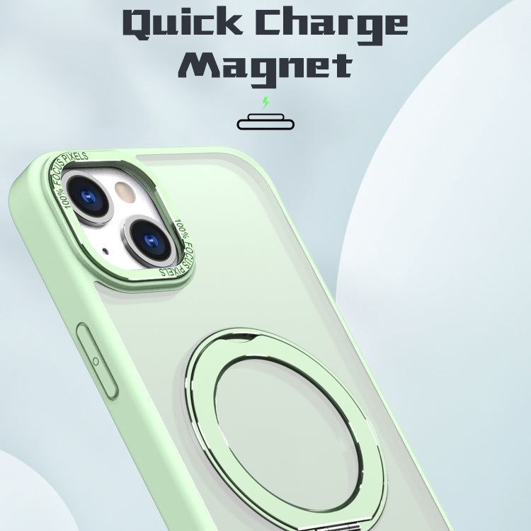 For iPhone 15 Wing Series MagSafe Magnetic Ring Holder Phone Case(Avocado Green) - iPhone 15 Cases by buy2fix | Online Shopping UK | buy2fix