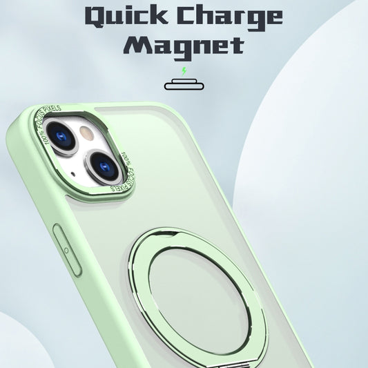 For iPhone 15 Wing Series MagSafe Magnetic Ring Holder Phone Case(Avocado Green) - iPhone 15 Cases by buy2fix | Online Shopping UK | buy2fix
