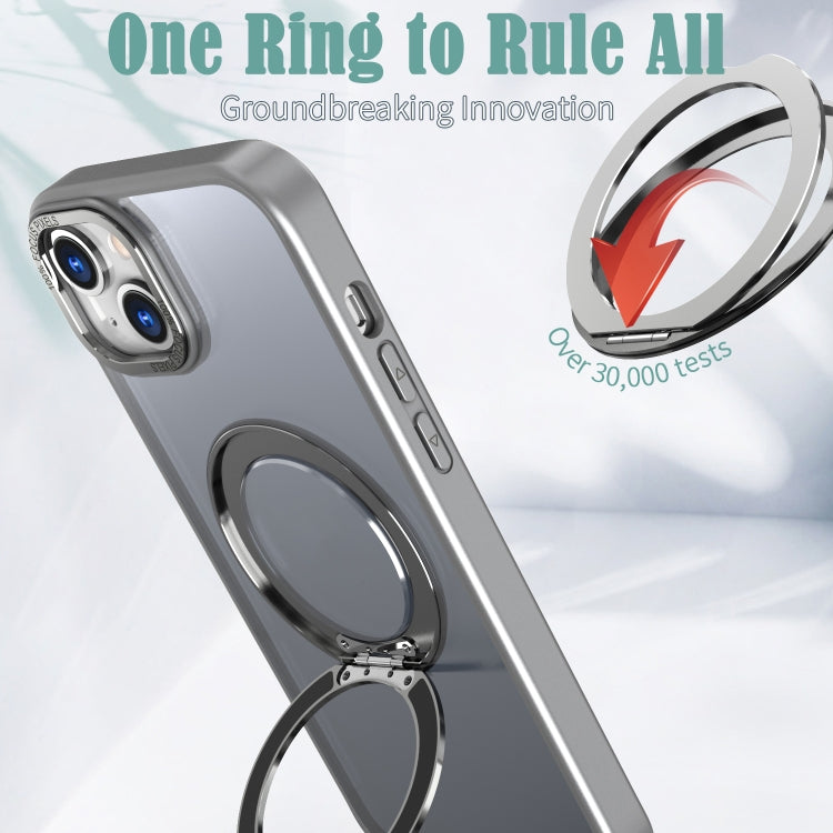 For iPhone 15 Wing Series MagSafe Magnetic Ring Holder Phone Case(Titanium Gray) - iPhone 15 Cases by buy2fix | Online Shopping UK | buy2fix