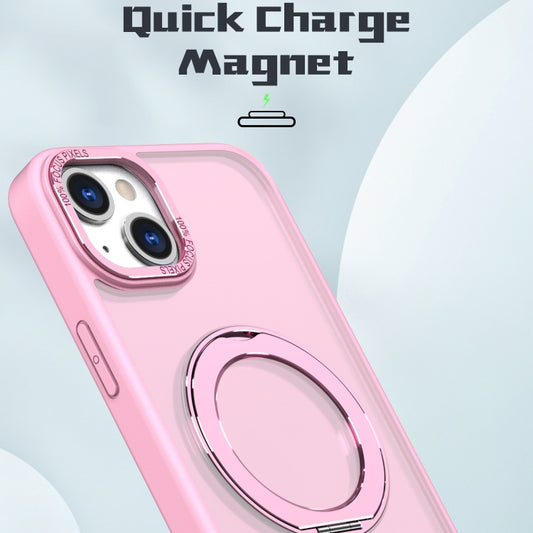 For iPhone 15 Wing Series MagSafe Magnetic Ring Holder Phone Case(Pink) - iPhone 15 Cases by buy2fix | Online Shopping UK | buy2fix