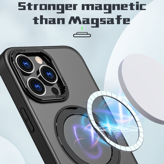 For iPhone 14 Pro Max Wing Series MagSafe Magnetic Ring Holder Phone Case(Black) - iPhone 14 Pro Max Cases by buy2fix | Online Shopping UK | buy2fix