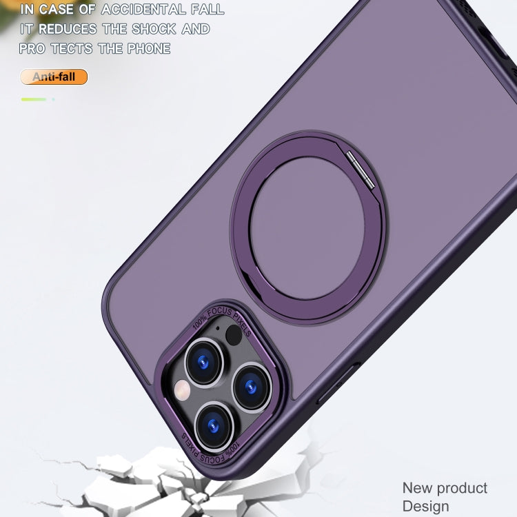 For iPhone 14 Pro Max Wing Series MagSafe Magnetic Ring Holder Phone Case(Dark Purple) - iPhone 14 Pro Max Cases by buy2fix | Online Shopping UK | buy2fix