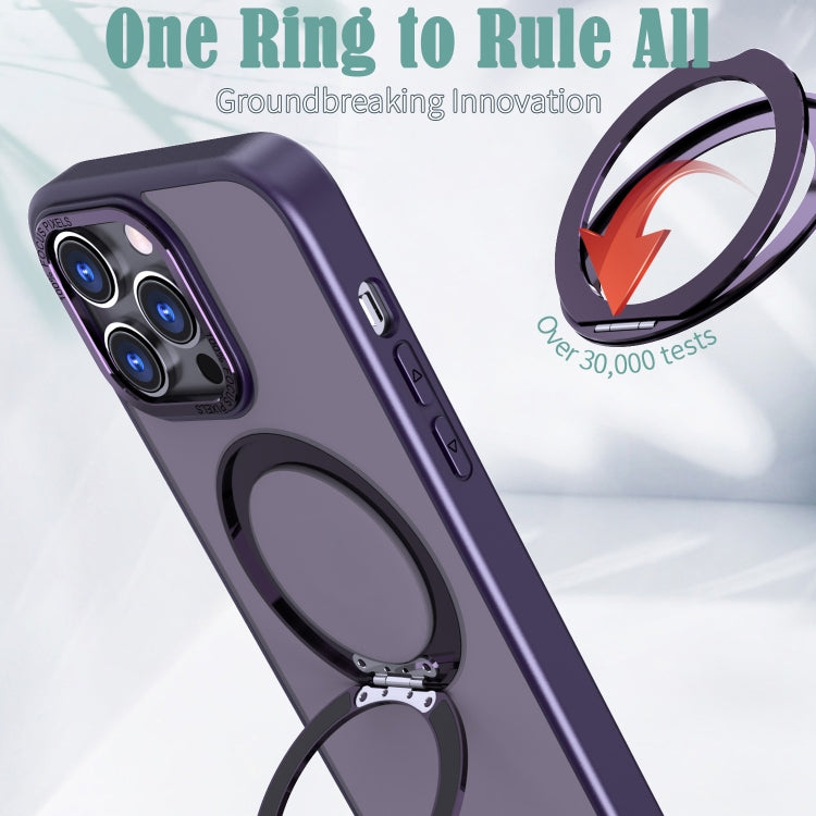 For iPhone 14 Pro Max Wing Series MagSafe Magnetic Ring Holder Phone Case(Dark Purple) - iPhone 14 Pro Max Cases by buy2fix | Online Shopping UK | buy2fix