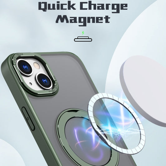 For iPhone 14 Plus Wing Series MagSafe Magnetic Ring Holder Phone Case(Green) - iPhone 14 Plus Cases by buy2fix | Online Shopping UK | buy2fix